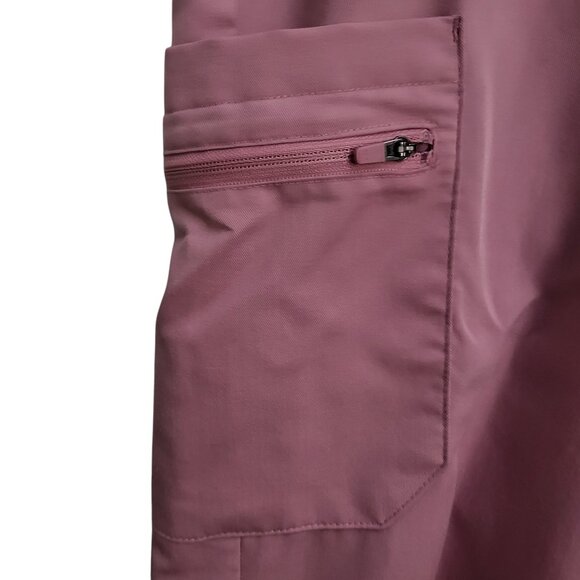 Hanes Women's Straight-Leg Pink Mauve Scrub Pants - Picture 4 of 8